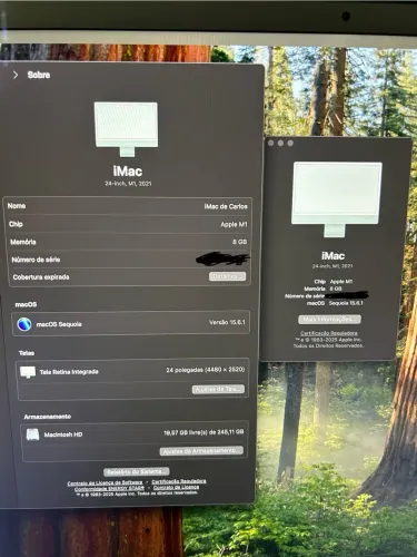 Apple iMac M1 24? 2021 | 8GB | SSD 256GB | Completo