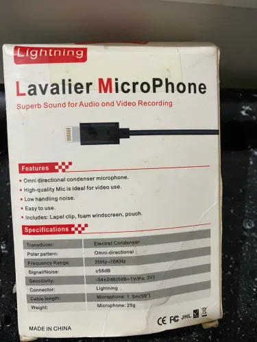 Microfone de lapela Lightning