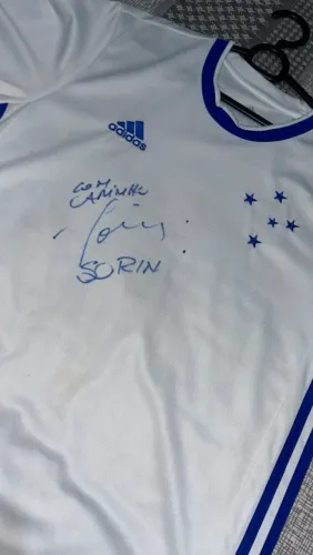 Camisa Cruzeiro 2020 Branca - Autografada Pelo Sorín (Vídeo que comprova))