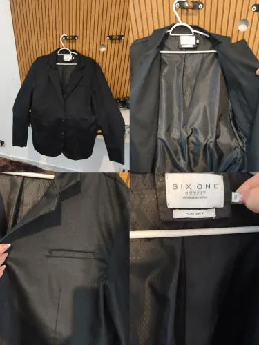 Blazer preto masculino modelo skinny tamanho GG desapego usando apenas 1 vez .