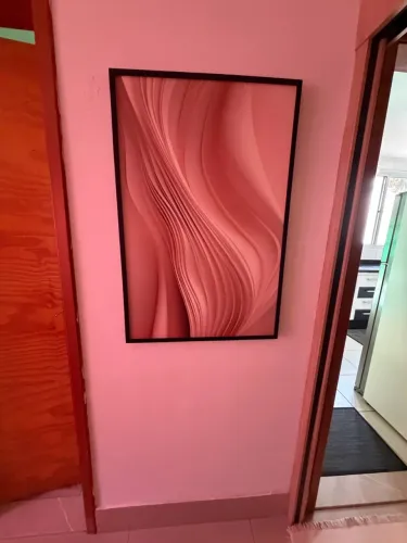 Quadro decorativo bege e preto