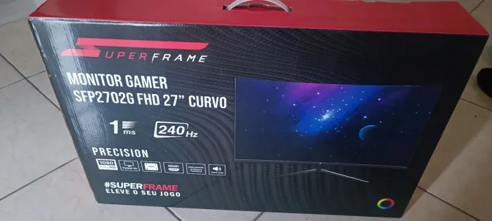 Monitor Gamer SuperFrame Precision 27" Curvo 240Hz - Perfeito Estado (Com Caixa)
