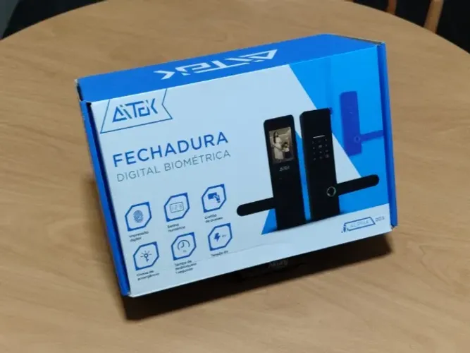 Fechadura inteligente Aitek Alpha 203 - 5 modos de acesso - Preto Nova
