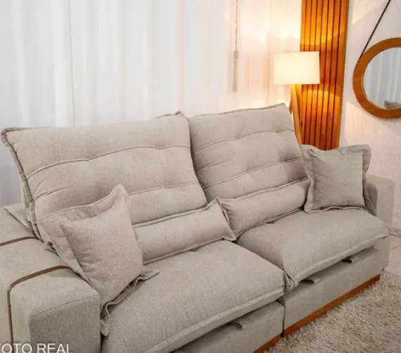Sofá Retrátil Mônaco 2.30m Bege