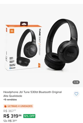 Headphone Jbl Tune 530bt Bluetooth Original Alta Qualidade