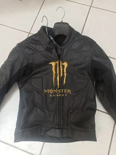 Macacão couro moto 2 peças jaqueta e calça
