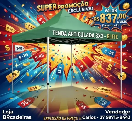 Tenda Articulada 3x3 Impermeavel - Elite