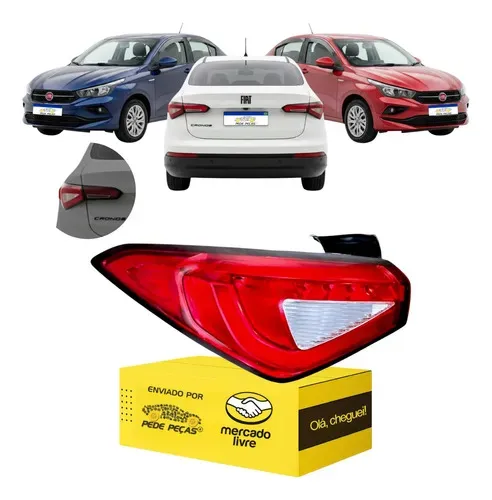 Lanterna Traseira Fiat Cronos 2018 A 2026 C/led Cristal Le Esquerdo/motorista Vermelho