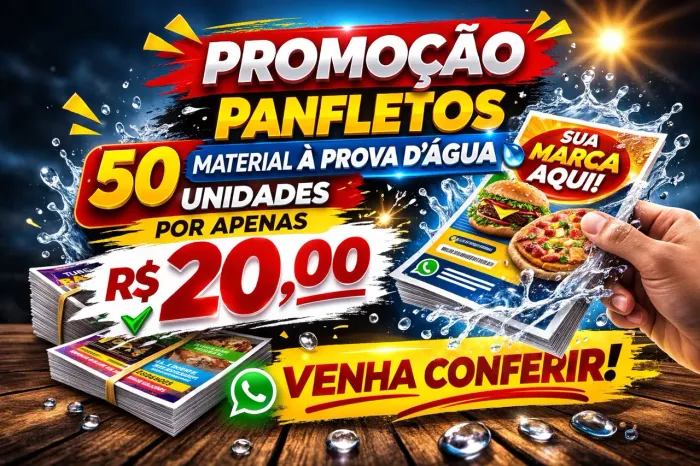 50 panfletos por 20 reais!