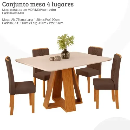 Mesa de Jantar com 4 cadeiras