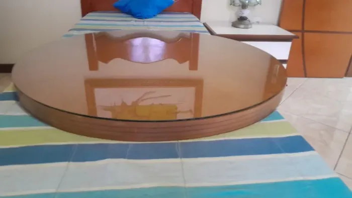 Tampão de mesa (curupixá) com vidro