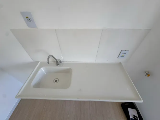 Pia de cozinha resina branco 1,20m aprox