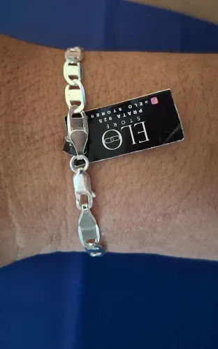 Pulseira Masculina de prata 925. Entrego