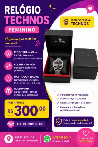 RELÓGIO ? TECHNO FEMININO 