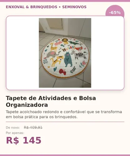 Tapete de Atividades e Bolsa Organizadora