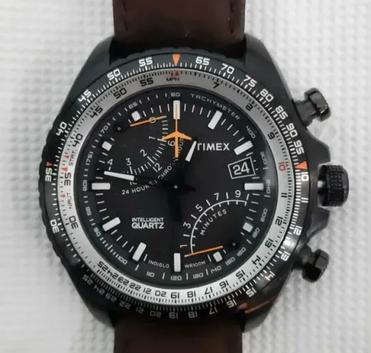 Timex Intelligent Quartz Aviator Fly-Back (modelo T2P102) - MUITO RARO. ESTADO DE ZERO.