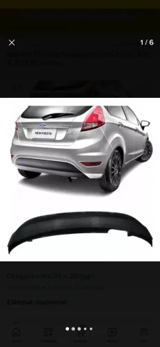 Spoiler Moldura Saia Parachoque Traseiro Ford New Fiesta Hatch 2011 2012 2013