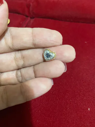 Pingente coração ouro 750 - diamantes e safiras - 750