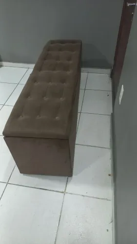 Baú para cama camier - veludo marron