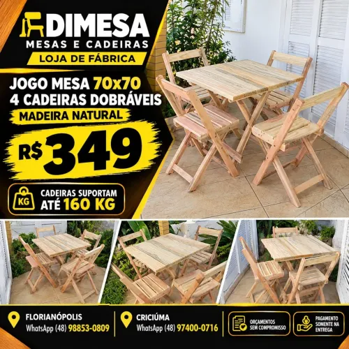 Vendo mesas e cadeiras direto da fábrica Entrega rápida pague na entrega * ?