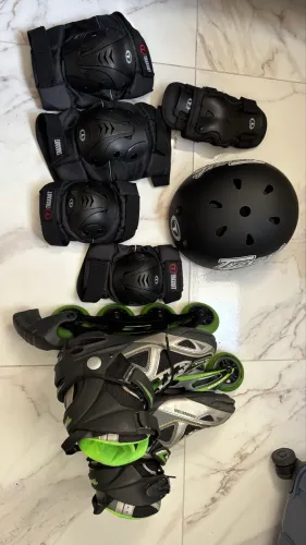 Patins Traxart Inline Manhattan - Preto/verde