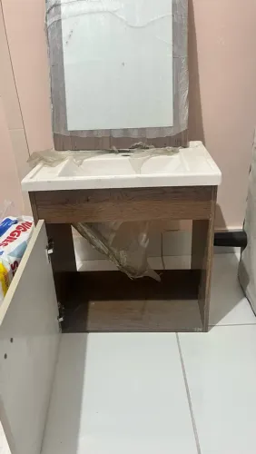 Gabinete com pia e espelho para banheiro/lavabo