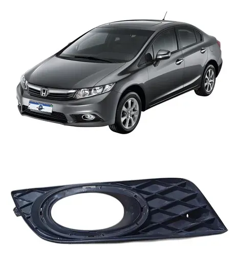 Grade Farol Milha Direito Civic 2012 A 2014 Original Usado Preto Direito