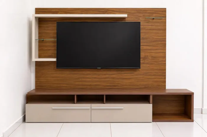 Painel com rack para TV