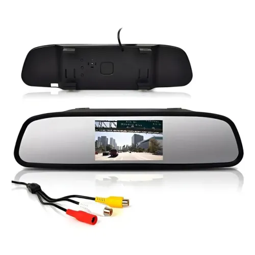 spelho Retrovisor LCD Monitor para Câmera de Ré com Tela 4.3mm Knup KP-S107 - WZetta