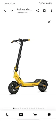 Patinete Xiaomi Mi 6 Ultra Amarelo 500W MAX 1200W 12.500AH 48v NEW 2026