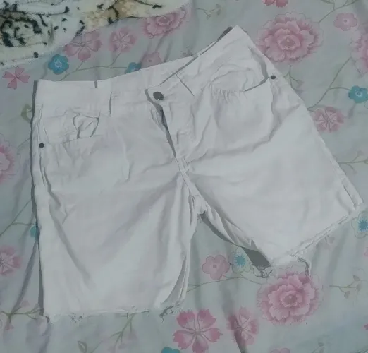 Short Jeans Branco Usado - Básico