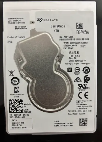 Hd 1TB Barracuda Slim 7mm Para Notebook E Ultrabook Seagate - St1000lm049