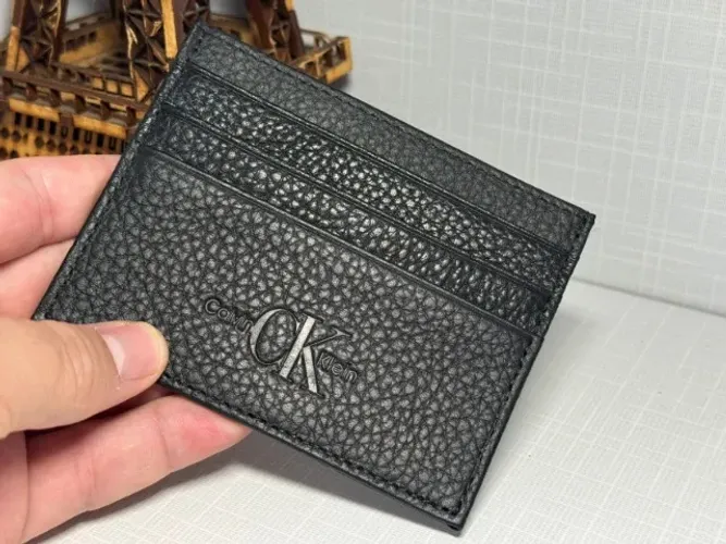 PORTA CARTÃO MASCULINO SLIM FIT PREMIUM COURO PRETO GENUINO CALVIN KLEIN CK PREMIUM AAA