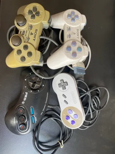 Lote controles paralelos snes mega drive playstation