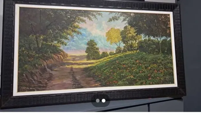 Quadro caminho pintado óleo