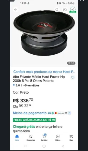 Par de Médio da Hard Power 6 polegadas