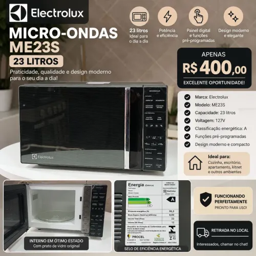 Micro-ondas Electrolux 23 Litros Espelhado - ME23S