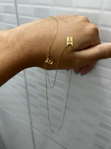 Escapulário 60cm ouro amarelo 18k