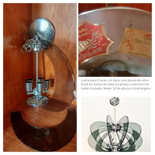 Raro Lustre Pendente Vintage Art Déco (1975) - Ribelle Castelli & Cia. Ltda.