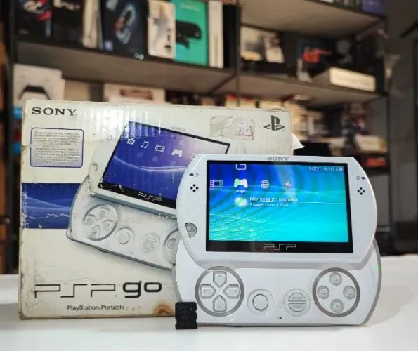 Game Portátil Sony PSP GO Branco com caixa, 16Gb, aceito cartão