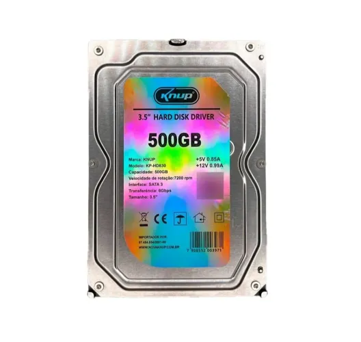 Hd Interno 500gb 3,5 Sata 3 5400 Rpm Kp-hd830 Knup Cor Prateado