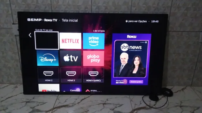 Tv Semp 50 polegadas smart 4k roku tv