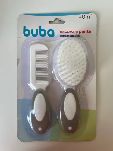 Buba - kit escova e pente de cerdas macias