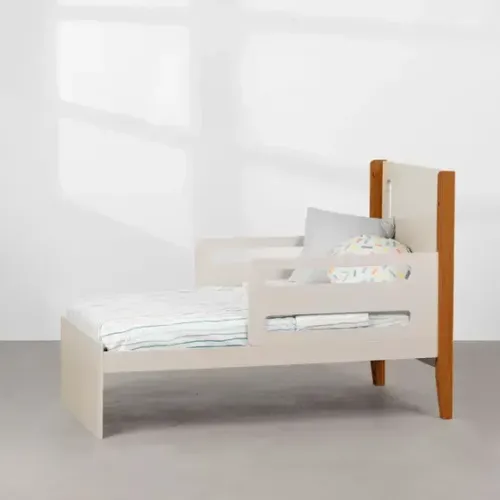 Berço Americano Tom 3 em 1 Branco Acetinado Amadeirado - Reller