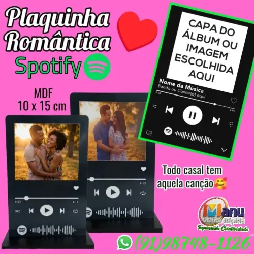 Plaquinha MDF Spotify 