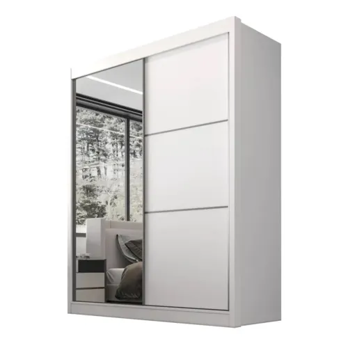 Roupeiro Iza C/ 1 Espelho 3 Gavetas 100% MDF Larg. 1.85m rf98