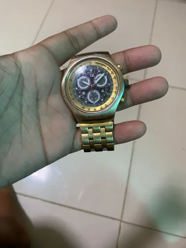 ? Relógio Swatch Original Masculino Dourado - Funcionando 100% ?