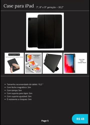Case para iPad 7ª , 8ª e 9ª geração - 10,2"