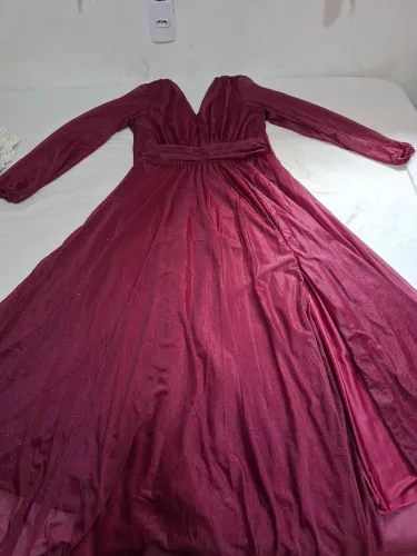 Vestido Longo Tule Festa Fucsia com Brilho