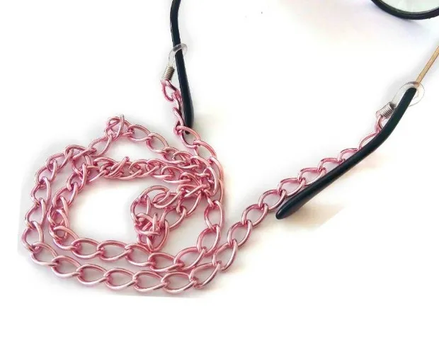 Cordão Óculos - Salva Óculos Metalizado na cor Rosa Claro